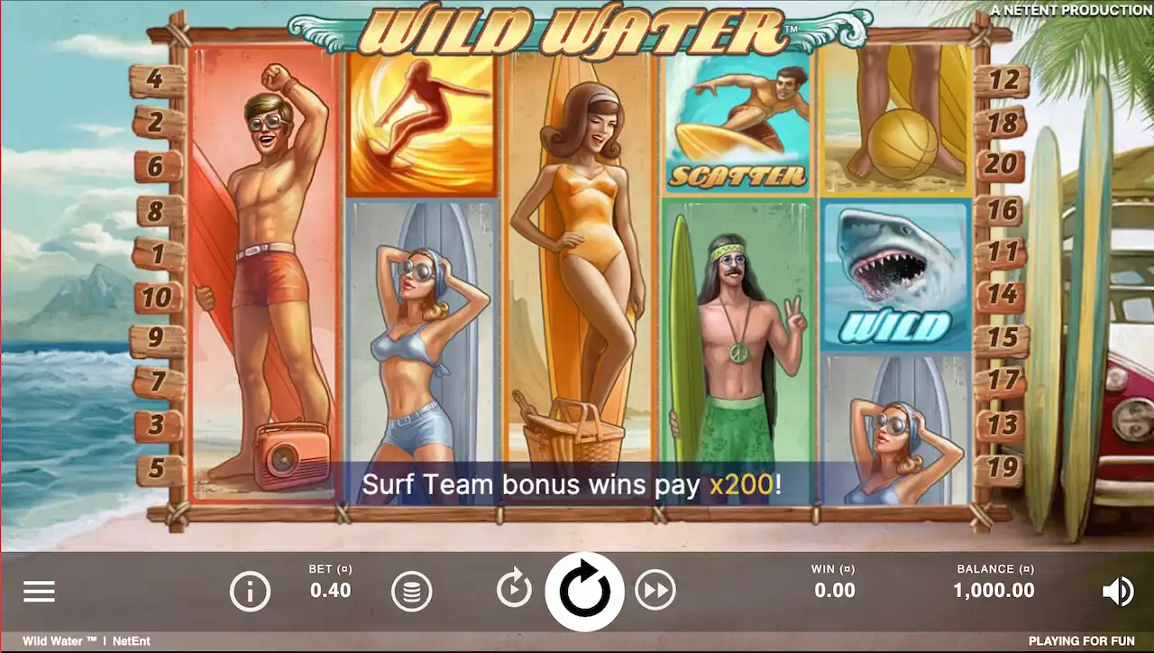Wild water spilleautomat
