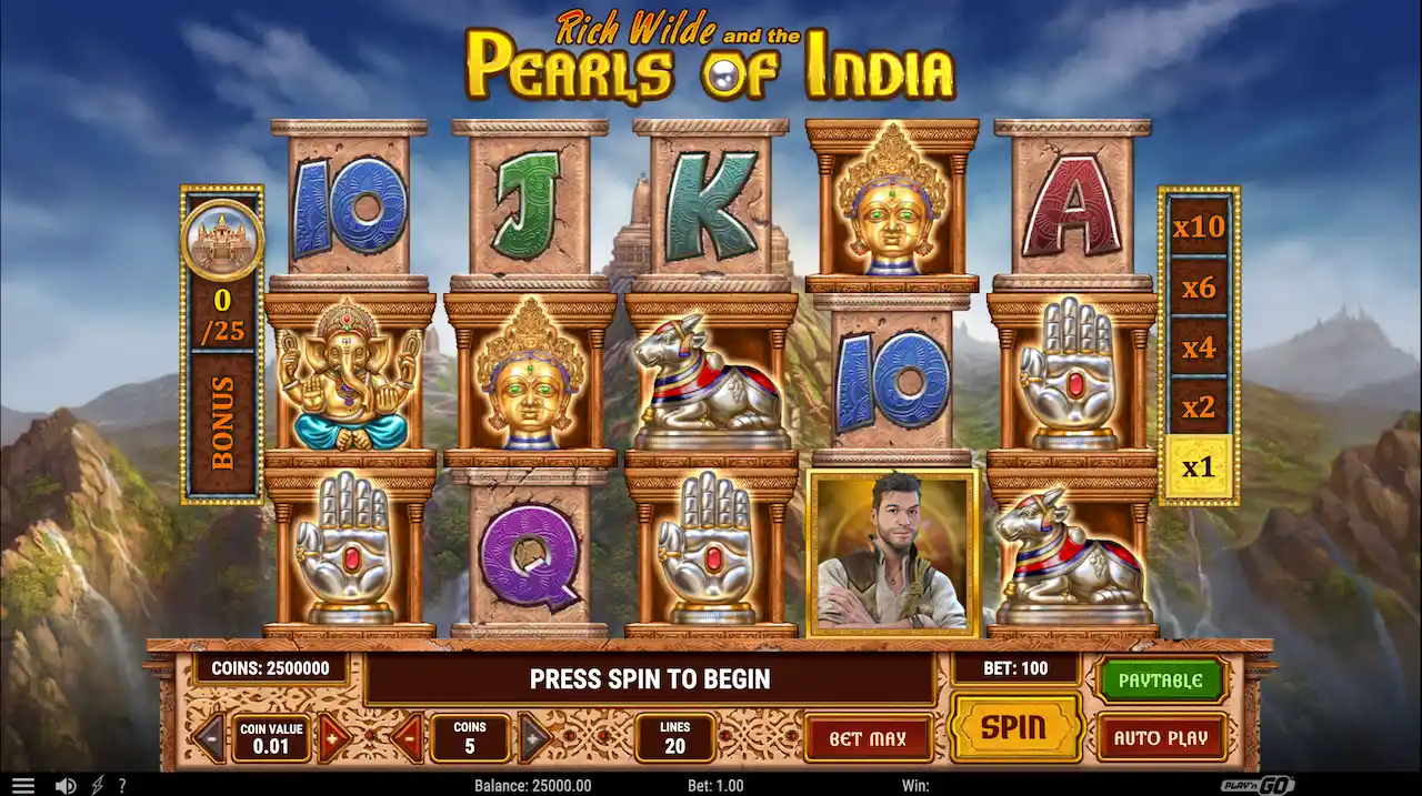Rich Wilde and the Pearls of India spilleautomat