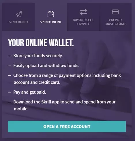 Skrill online pengebok