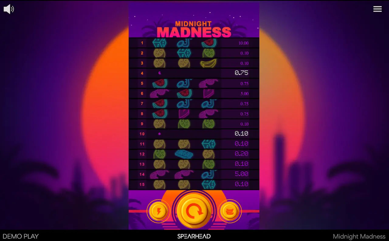 Midnight madness spilleautomat