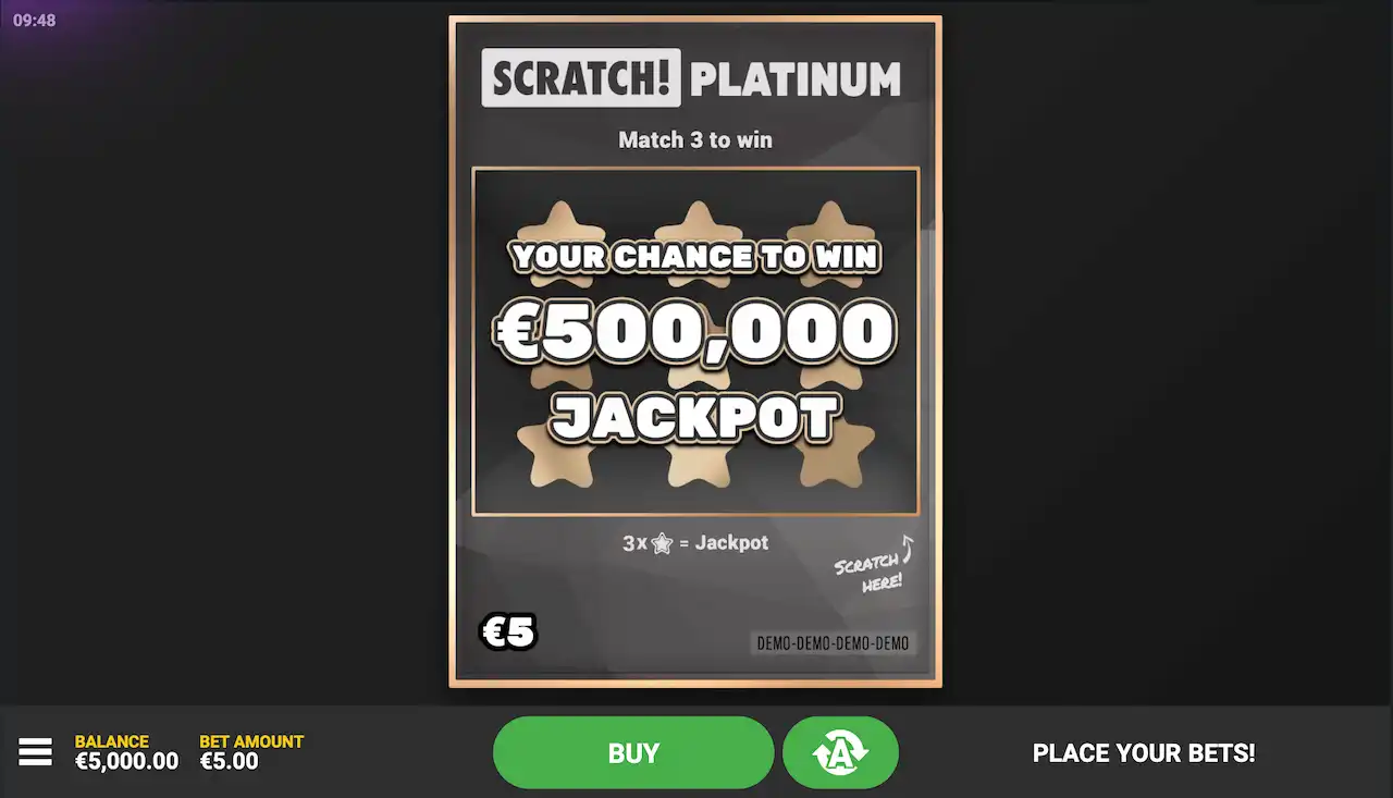 scratch platinum skrapelodd