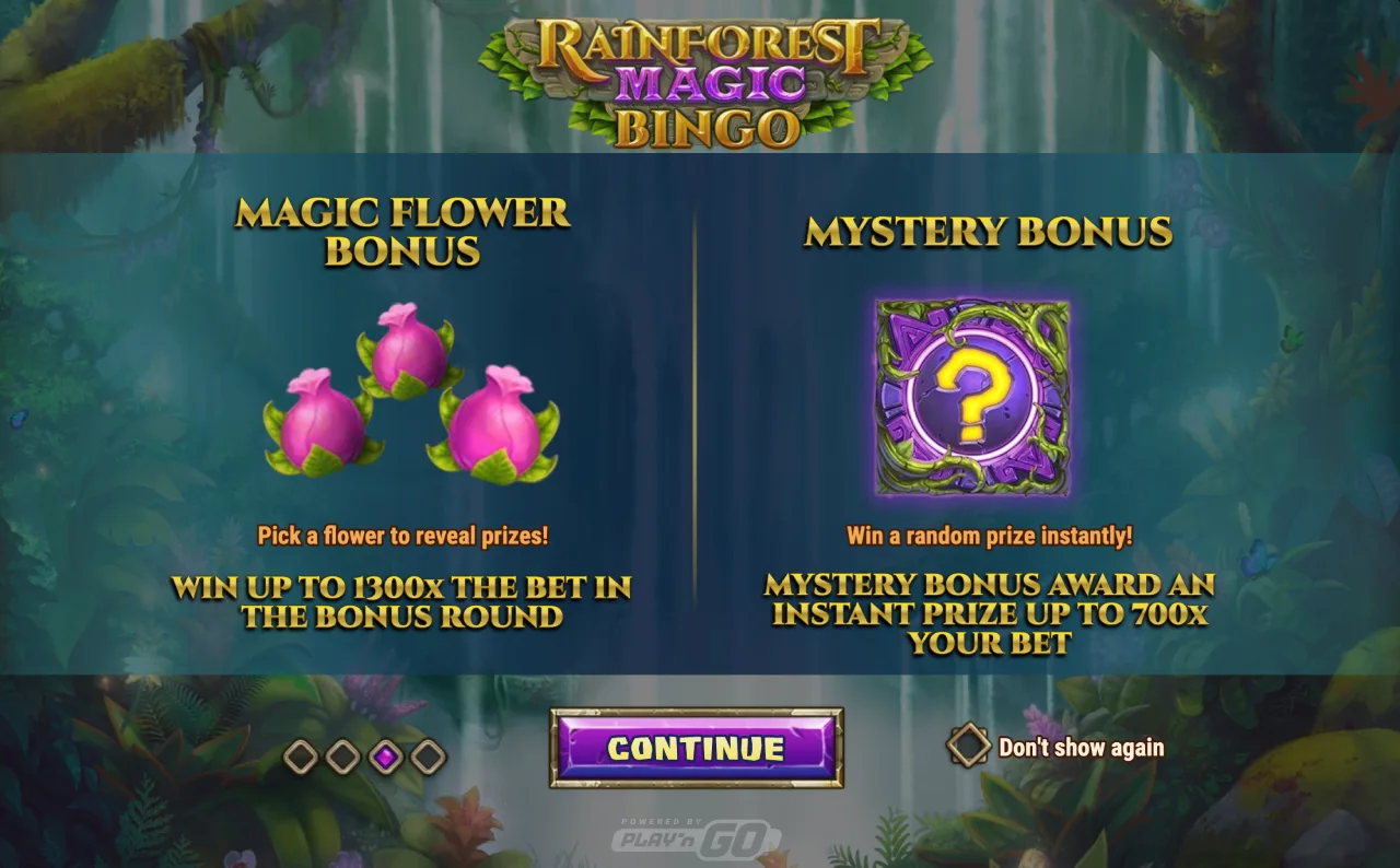 rainforest magic bingo automat funksjoner