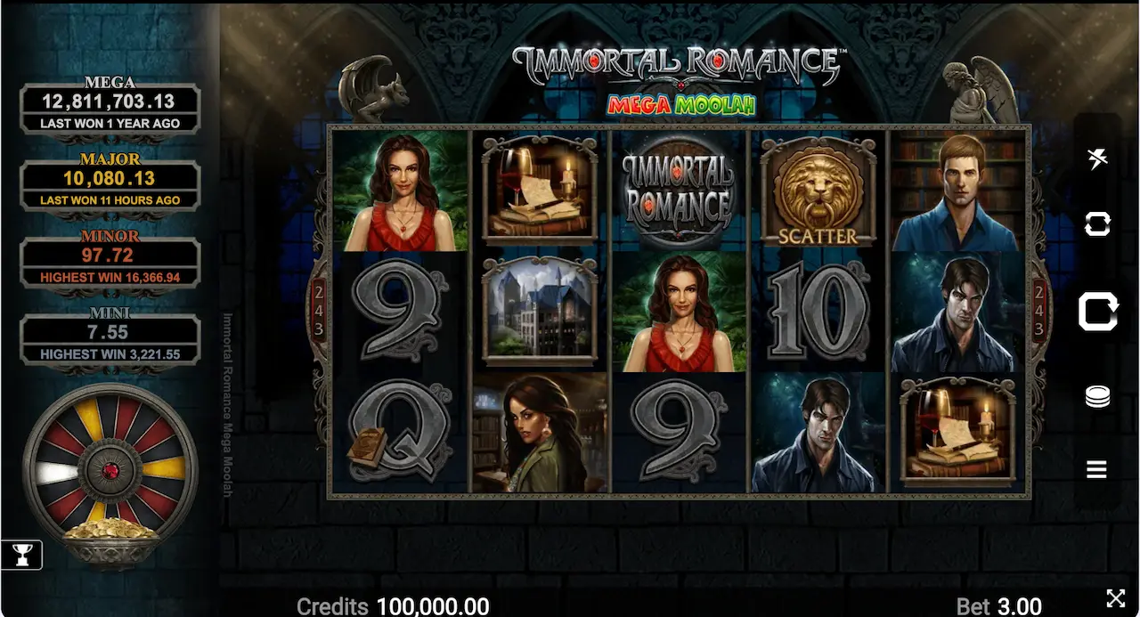 Immortal romance mega moolah