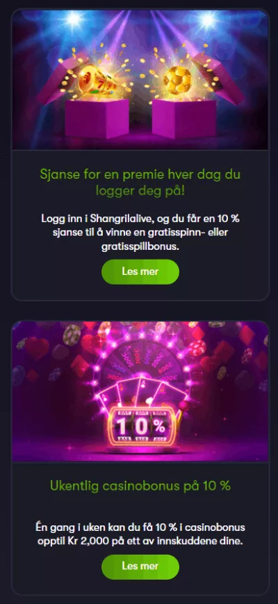 shangria la casino norge kampanjer