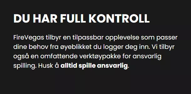 firevegas casino norge ansvarlig spilling