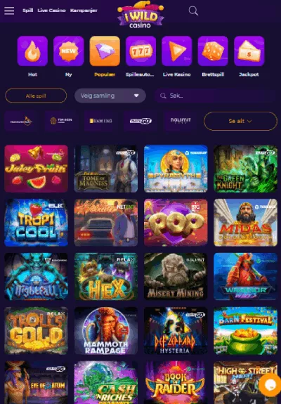 iwild casino norge spill