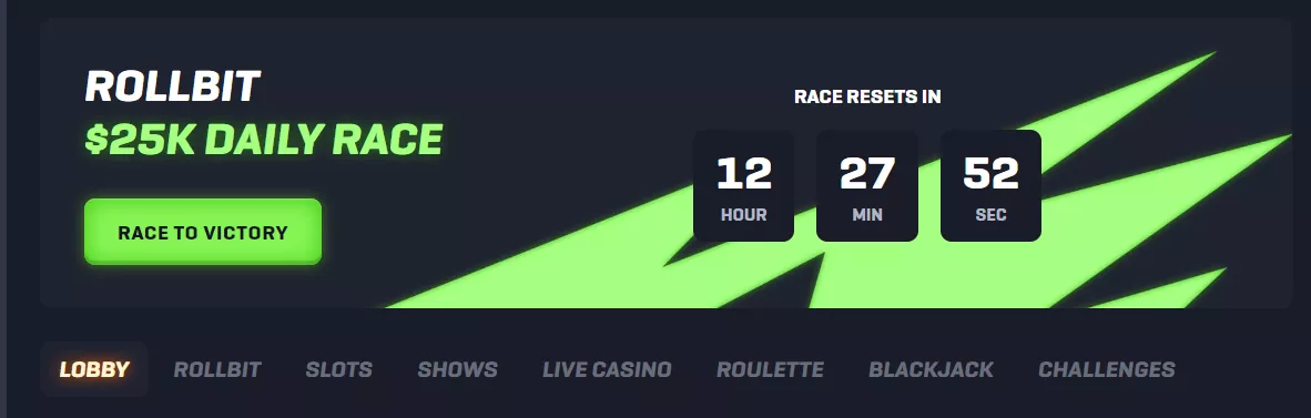 rollbit casino norge race