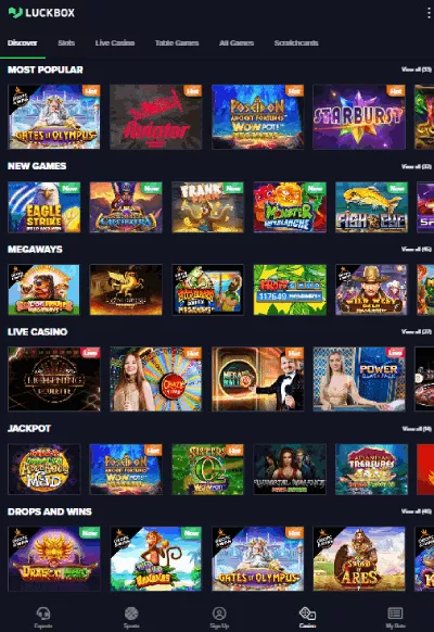 luckbox casino norge spill