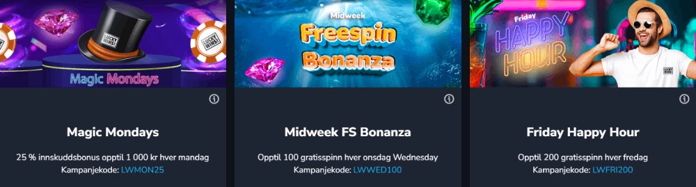 luckywins casino norge kampanjer