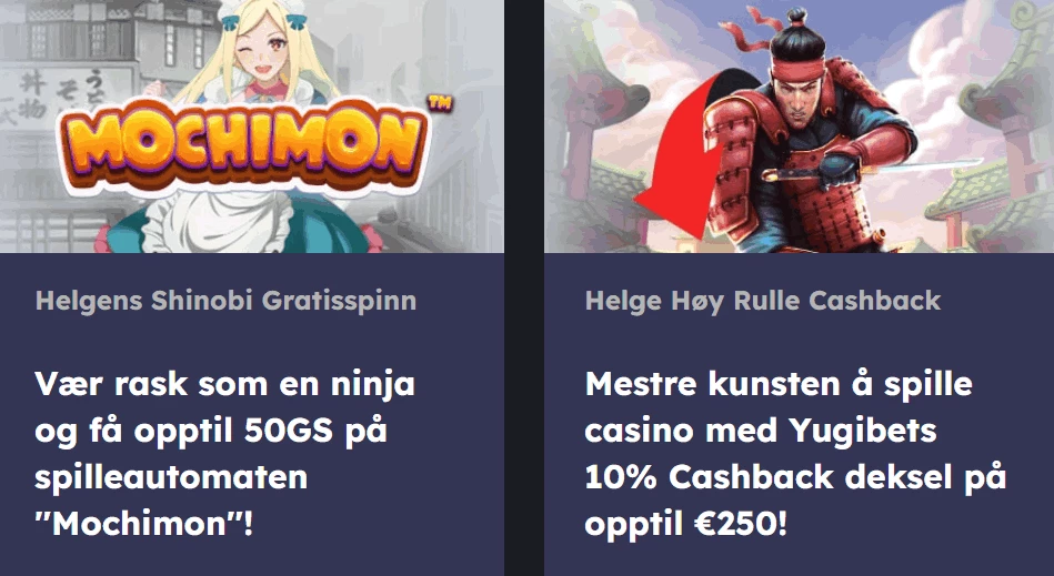 yugi casino norge kampanjer