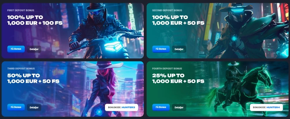 lucky hunter casino norge bonus