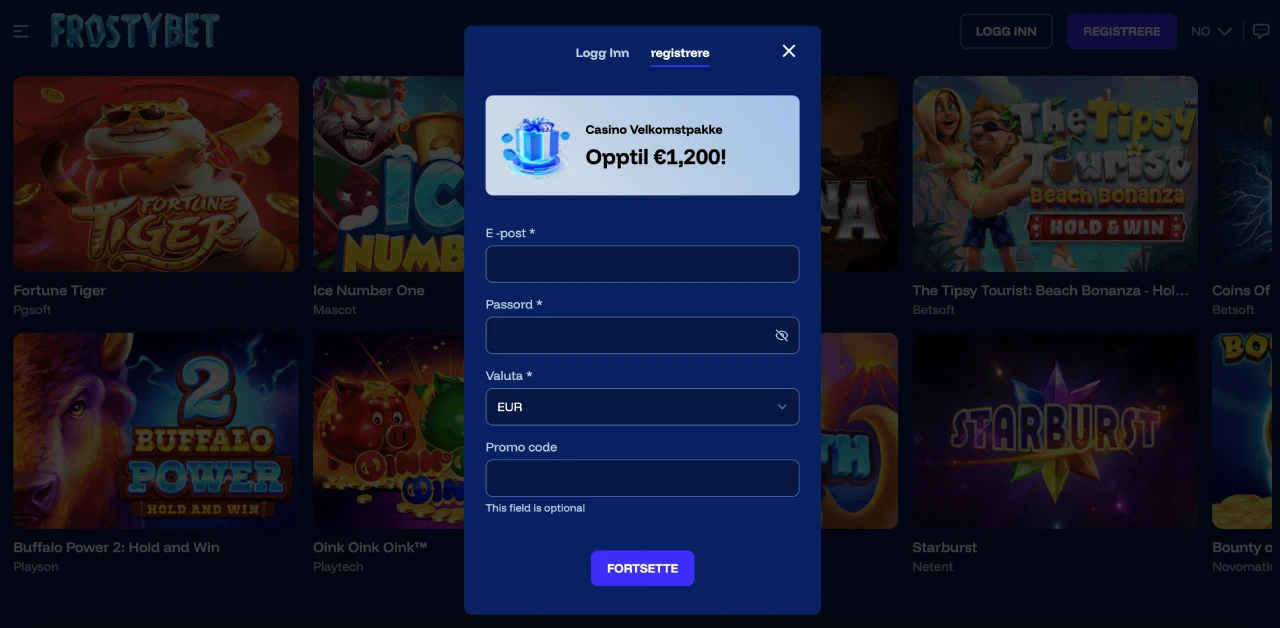 frostybet casino registrering