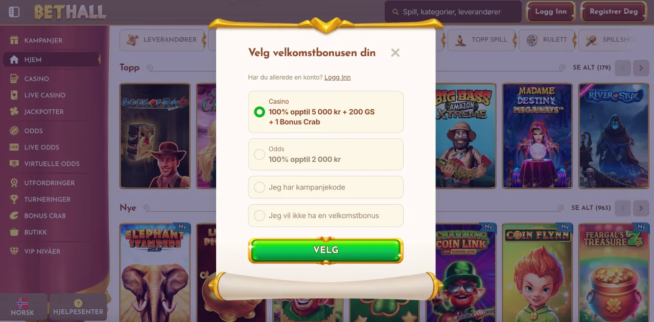 bethall casino registrering