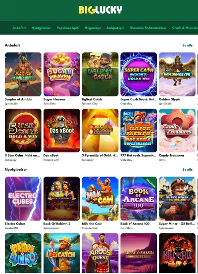 biglucky casino norge spill