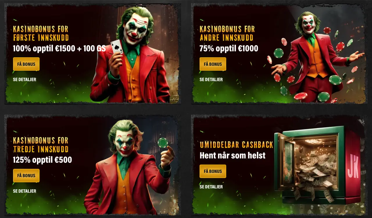 jokery casino norge bonus