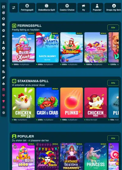 stakemania casino norge spill