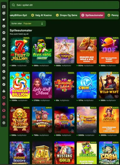 freakybillion casino norge spill