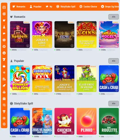 slotystake casino norge spill