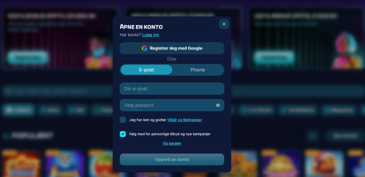 xonbet casino norge registrering