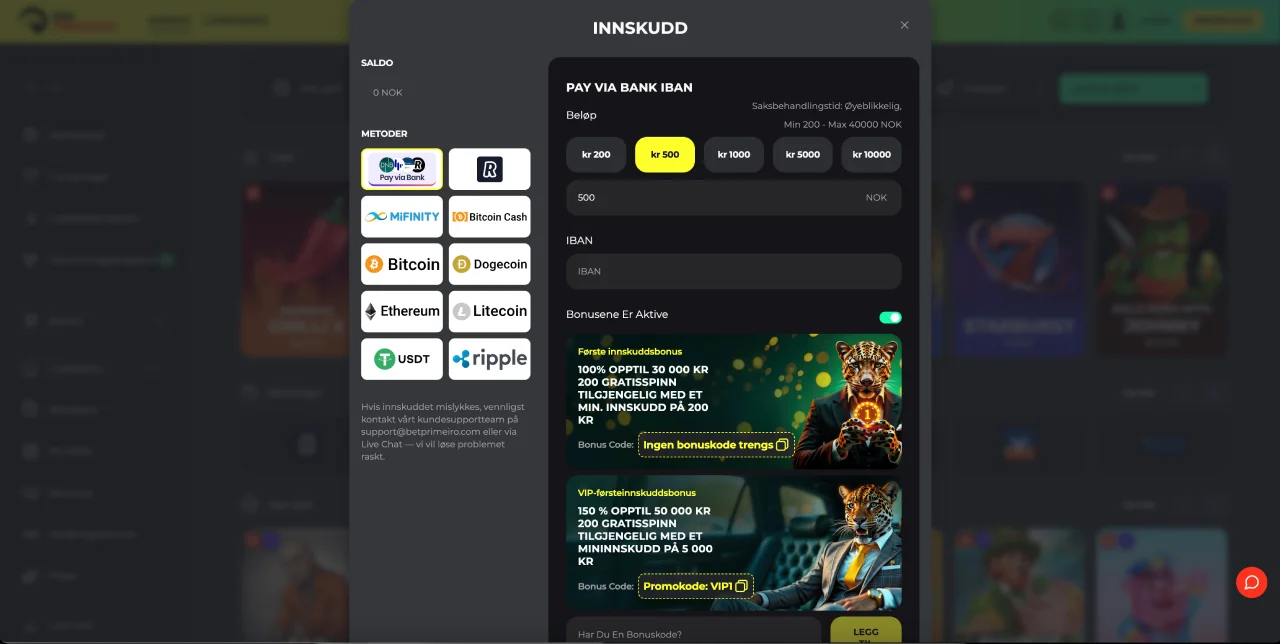 betprimeiro casino norge betalinger