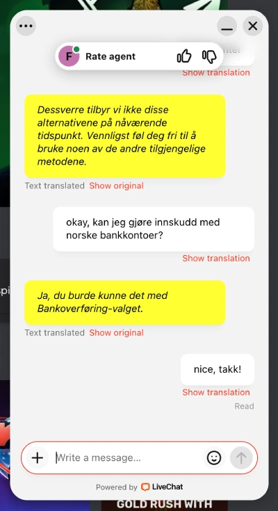 betprimeiro casino norge support