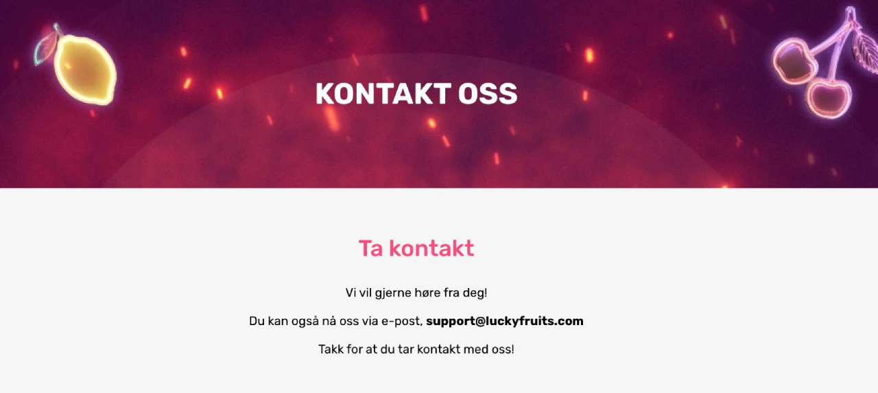 luckyfruits casino norge support