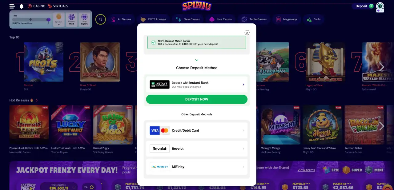 spinju casino norge betalinger