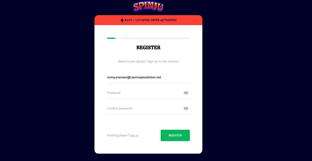 spinju casino norge registrere