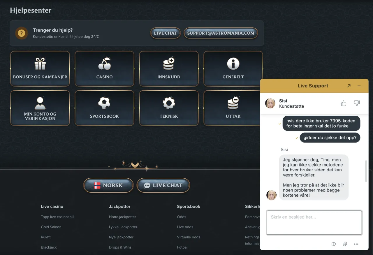 astromania casino norge support astromania casino norge support