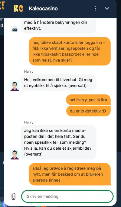 kaleo casino norge support