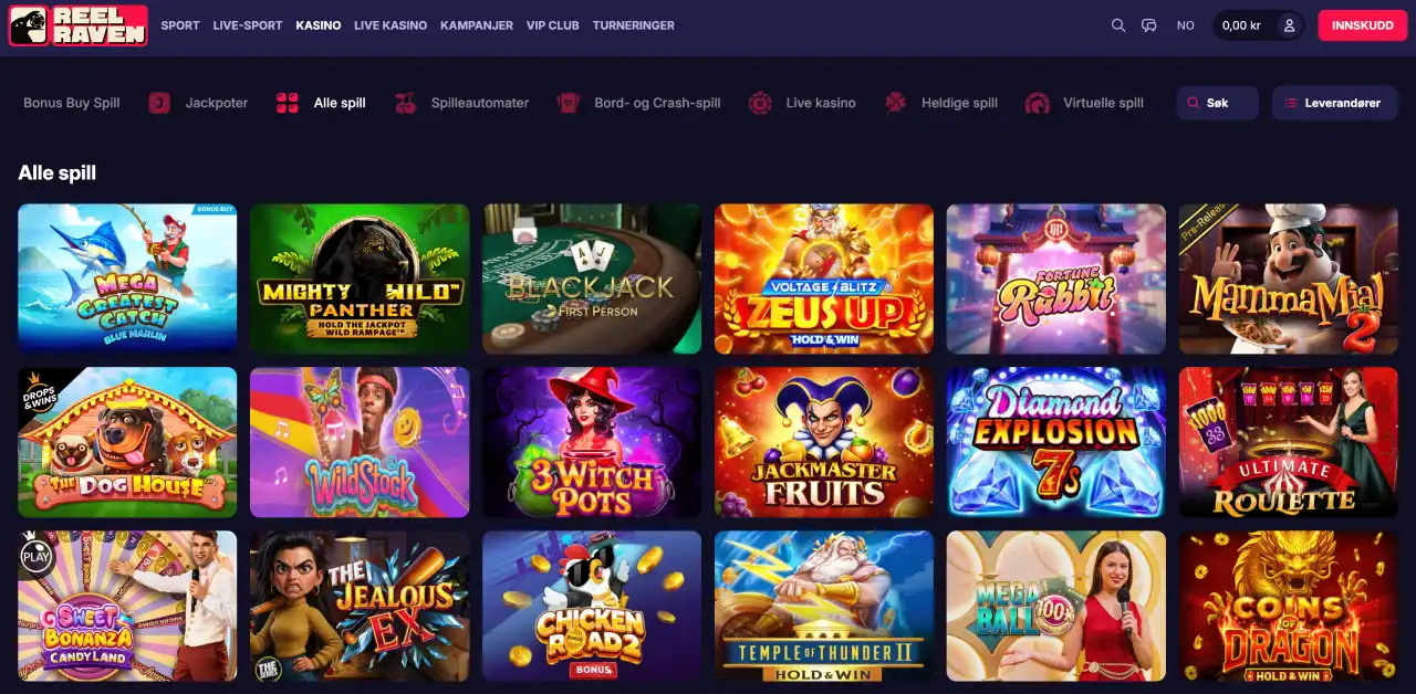 reelraven casino norge spill