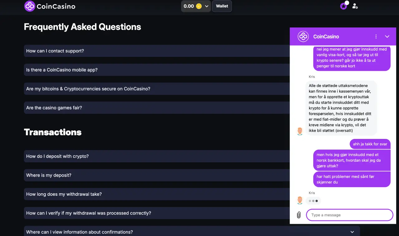 coincasino norge support coincasino norge support
