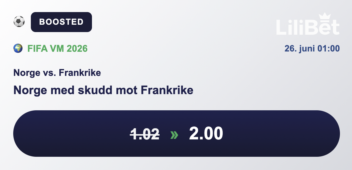 norge vs frankrike boosted odds