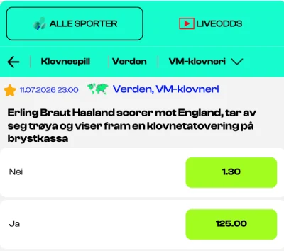 norge england vm haaland odds