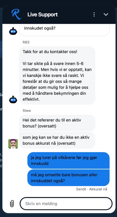 rcasino norge support rcasino norge support