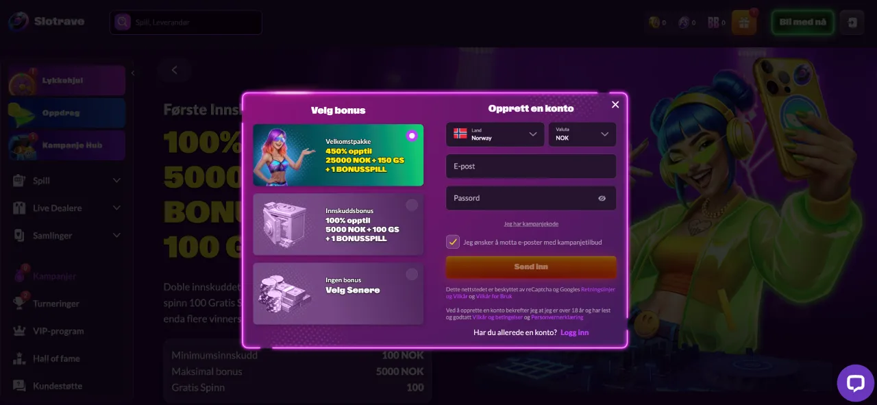 slotrave casino norge registrere