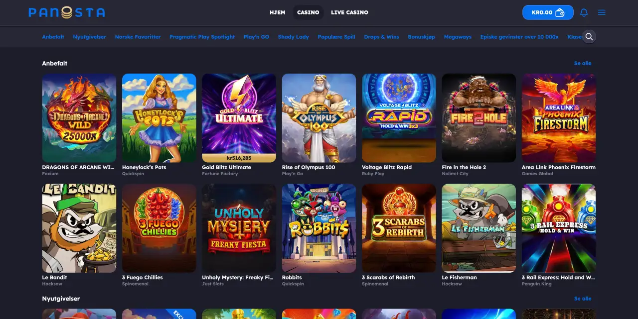 panosta casino norge spill