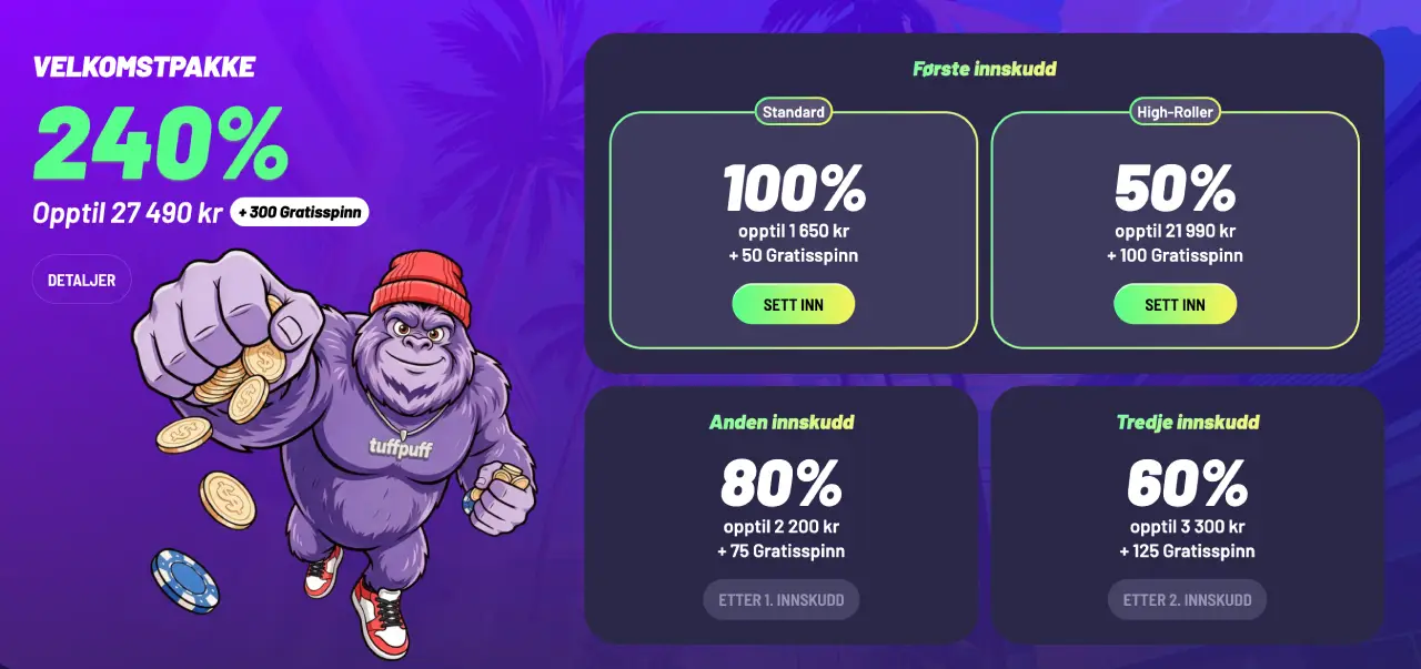 tuffpuff casino norge bonus
