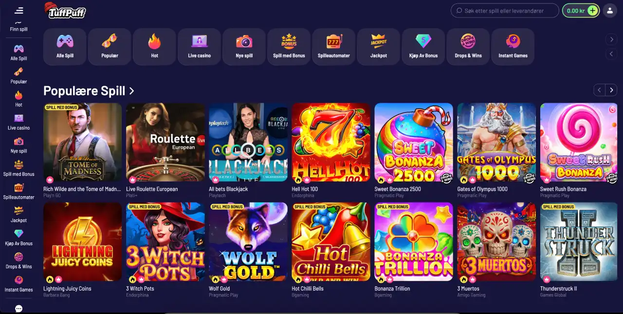 tuffpuff casino norge spill