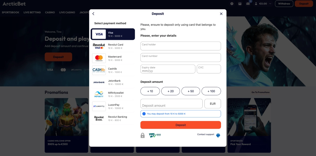 arcticbet casino norge betalinger