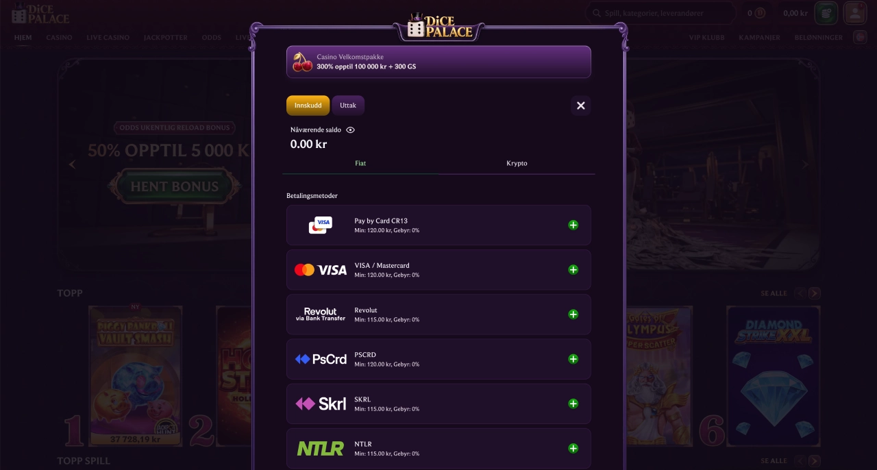dicepalace casino norge betalinger dicepalace casino norge betalinger