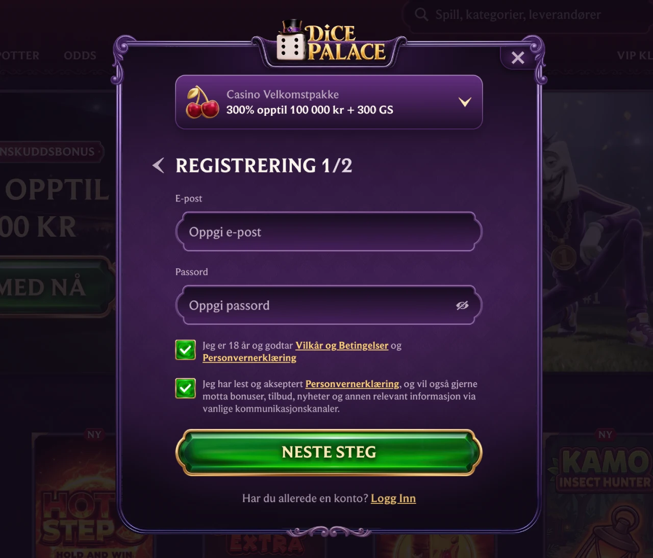 dicepalace casino norge registrere dicepalace casino norge registrere