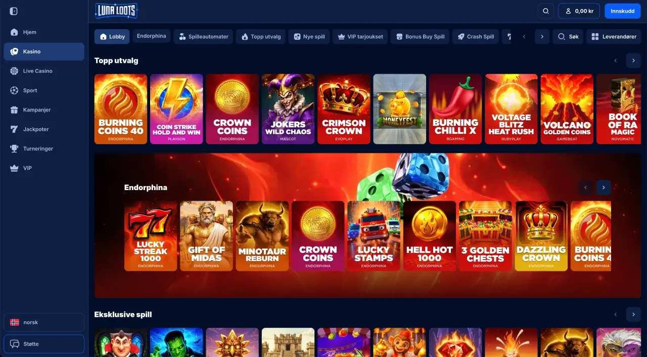 lunaloots casino norge spill lunaloots casino norge spill