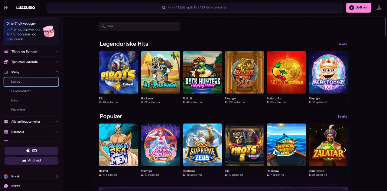 lussurio casino norge spill