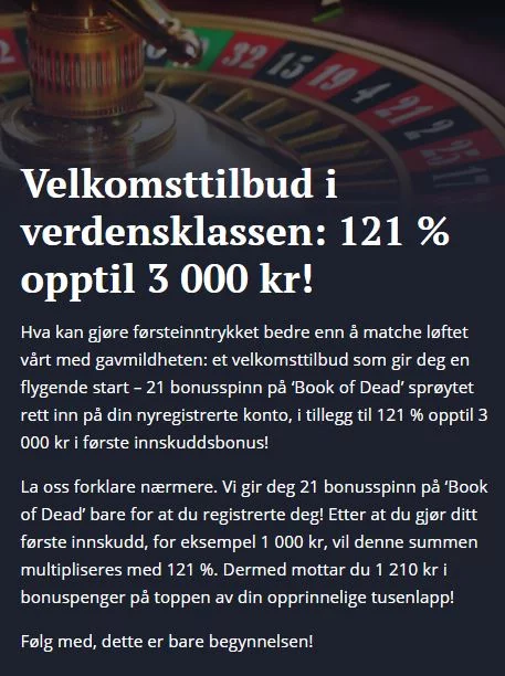 21casino velkomsbonus