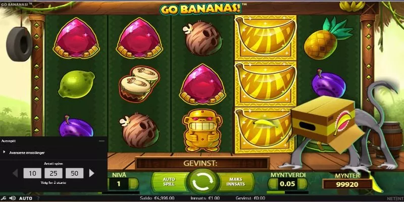 Go Bananas gevinstlinjer