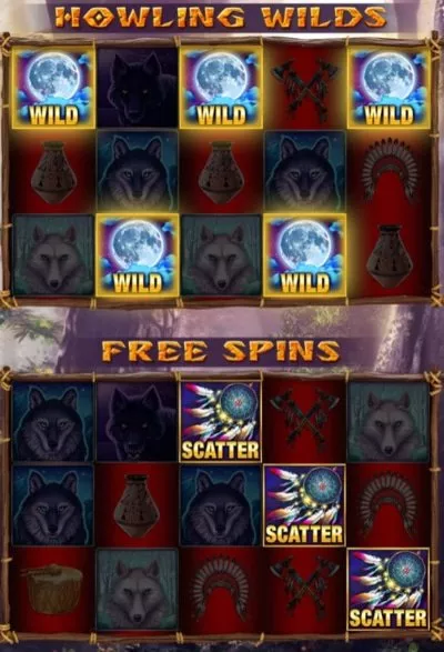 Howling Wolves Bonusspill og gratisspinn