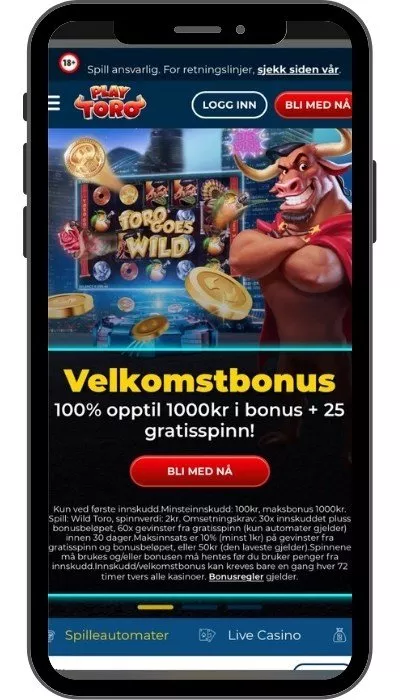 PlayToro Casino velkomstbonus