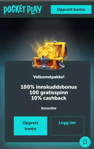 Pocket Play Casino velkomstbonus