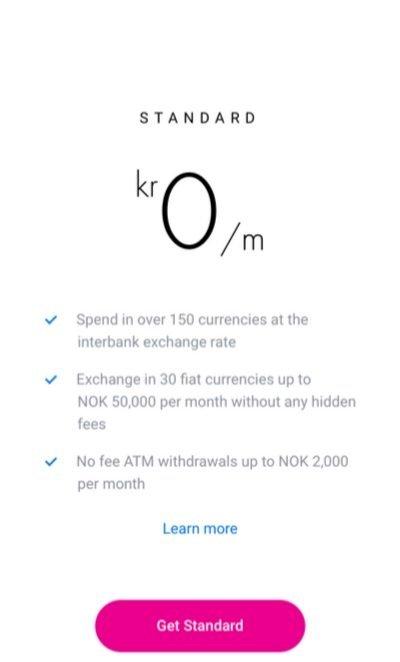 Hva velger du? Standar, premium eller metal? Revolut abonement